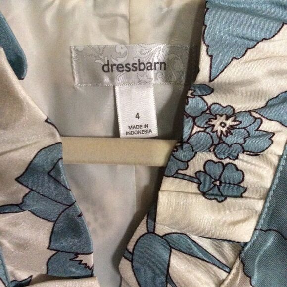 Dressbarn Women's Size 4 Blue Floral Sheath - Picture 5 of 5